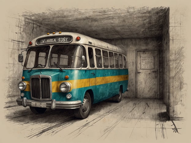 Auf dem Bild ist ein nostalgischer Bus zu sehen, der in einer Art Garage oder Tunnel steht. Bei der Reiseplanung könnte dieser Bus als interessantes Verkehrsmittel in einer Stadt oder Region dienen. Wenn Sie eine Reise zu einem bestimmten Ziel planen, könnte es sinnvoll sein, die Verfügbarkeit und Buchungsmöglichkeiten von Bussen zu überprüfen, insbesondere wenn diese historische oder kulturelle Bedeutung haben.Zusätzlich könnte man auch überlegen, ob es spezielle Touren gibt, die mit diesem Bus durchgeführt werden, um mehr über die Umgebung zu erfahren. Informieren Sie sich über die Abfahrtszeiten, Ticketpreise und mögliche Routen, um Ihre Reise optimal zu gestalten.