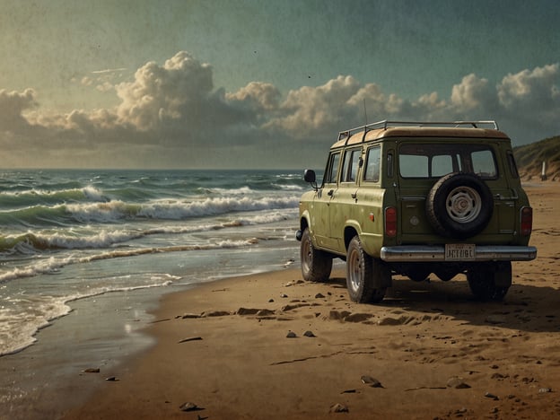 Auf dem Bild ist ein grünes Fahrzeug zu sehen, das am Strand parkt. Die Wellen schlagen sanft gegen den Sand, während im Hintergrund eine malerische Küstenlandschaft sichtbar ist.Wenn du nach Samoa reist, hier einige praktische Tipps:1. **Transport**: Mietwagen sind verfügbar, aber achte darauf, dass viele Straßen unbefestigt sind. Ein Geländewagen kann hier von Vorteil sein.2. **Kultur respektieren**: Trage angemessene Kleidung, besonders beim Besuch von Dörfern und heiligen Stätten.3. **Sonnenschutz**: Die Sonne kann stark sein, also benutze Sonnencreme und trag einen Hut.4. **Essen und Trinken**: Probiere die lokale Küche, aber trinke nur abgefülltes Wasser, um gesundheitliche Probleme zu vermeiden.5. **Natur genießen**: Erkunde die atemberaubenden Strände und Wasserfälle, aber achte darauf, die Natur zu respektieren und keinen Müll zu hinterlassen.Viel Spaß, wenn du Samoa besuchst!