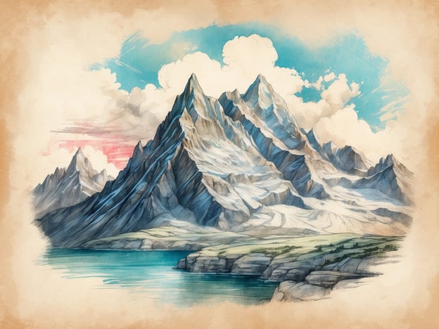 Auf dem Bild ist eine atemberaubende Berglandschaft zu sehen, die zu aufregenden Aktivitäten und Abenteuern einlädt. Die majestätischen Berge bieten perfekte Bedingungen für eine Wanderung oder eine Klettertour. Wer gerne die Natur erkundet, könnte hier eine anspruchsvolle Trekkingtour planen und die beeindruckende Aussicht genießen.Der ruhige See am Fuß der Berge lädt zu Kajakfahren oder Angeln ein, während die umliegenden Wiesen ideal für ein Picknick in der freien Natur sind. Abenteurer könnten auch in der Gegend campen und die Sterne in klaren Nächten beobachten. Diese Landschaft ist ein wahrhaftiges Paradies für Outdoor-Enthusiasten!