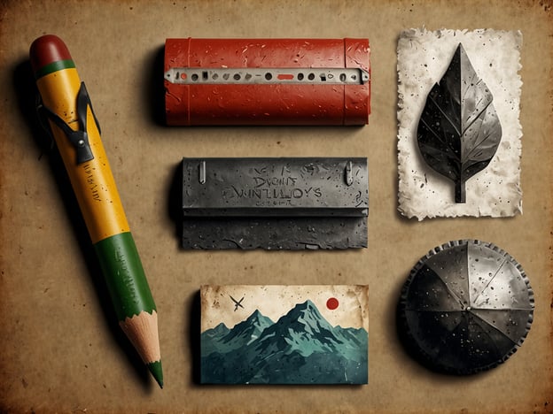 Auf dem Bild sind verschiedene Gegenstände zu sehen, die wie schriftliche oder künstlerische Utensilien aussehen. Es gibt einen bunten Buntstift, einen roten Stift oder Marker, einen schwarzen Satz von Materialien, der wie eine Mappe oder ein Etui aussieht, ein Blatt und ein grafisches Bild mit Bergen und einer Sonne.Für verschiedene Aktivitäten und Wetterlagen könnte eine Packliste wie folgt aussehen:### Für einen kreativen Tag im Freien:- **Wetterfestes Notizbuch**: Um die Ideen festzuhalten.- **Buntstifte oder Marker**: Für Zeichnungen oder kreative Arbeiten.- **Skizzenblock**: Um schnell Ideen festzuhalten.- **Trinkflasche**: Für die Hydrierung.- **Leichte Decke**: Zum Sitzen auf dem Gras.### Für einen regnerischen Tag:- **Wasserfeste Materialien**: Zum Zeichnen oder Schreiben.- **Regenschirm**: Um trocken zu bleiben.- **Wetterfeste Kleidung**: Damit man trotzdem kreativ sein kann.### Für einen sonnigen Tag:- **Sonnenbrille**: Um die Augen zu schützen.- **Sonnenschutz**: Um Sonnenbrand zu vermeiden.- **Leichte Kleidung**: Für den Komfort bei warmem Wetter.Je nach Wetter und Aktivität kann die Packliste angepasst werden, um das Beste aus dem kreativen Tag zu machen!