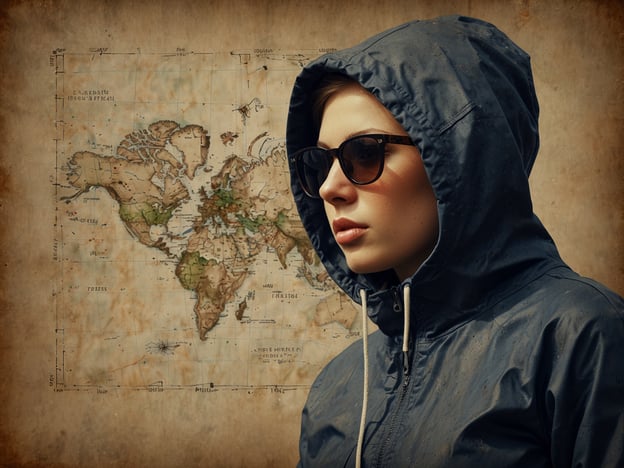 Auf dem Bild ist eine Person zu sehen, die eine Kapuzenjacke und Sonnenbrillen trägt, vor einer Weltkarte. Hier sind einige wichtige Tipps für eine sichere Reise:1. **Informiere dich über dein Ziel**: Kenne die lokalen Gesetze, Bräuche und sicherheitsrelevante Informationen.2. **Wertgegenstände sichern**: Lass wertvolle Dinge, wie Schmuck oder teure Elektronik, zu Hause oder bewahre sie im Hotelsafe auf.3. **Routen planen**: Plane deine Routen im Voraus und habe immer eine Karte oder eine Offline-Navigation zur Hand.4. **Notfallnummern bereithalten**: Speichere wichtige Telefonnummern, wie die deiner Unterkunft und der lokalen Behörden.5. **Gesundheitsvorsorge**: Informiere dich über notwendige Impfungen und habe eine Reiseapotheke dabei.6. **Reiseversicherung**: Schließe eine Reiseversicherung ab, die dich im Falle eines Notfalls schützt.7. **Sei vorsichtig mit persönlichen Informationen**: Teile deine Reisedetails nur mit vertrauenswürdigen Personen.Mit diesen Tipps bist du besser auf dein Abenteuer vorbereitet und kannst sicherer reisen!