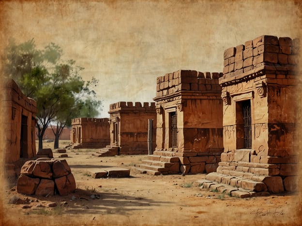 Auf dem Bild sind alte, steinerne Gebäude zu sehen, die an historische Ruinen erinnern. Sie sind von einer trockenen, offenen Landschaft umgeben, die möglicherweise eine archäologische Stätte darstellt.Tasmanien hat eine reiche Kultur und Geschichte, die über 40.000 Jahre zurückreicht. Die indigenen Völker, die Palawa, haben eine tief verwurzelte Verbindung zu diesem Land, geprägt von Traditionen, Geschichten und einem nachhaltigen Lebensstil. Die endemische Flora und Fauna Tasmaniens spiegelt die kulturelle Identität und spirituelle Weltanschauung wider, die bis heute in verschiedenen Formen der Kunst und des Handwerks lebendig gehalten wird. Historische Stätten in Tasmanien bieten Einblicke in diese bedeutende Vergangenheit und ermöglichen es Besuchern, die Verbindung zwischen Natur und Kultur zu erfassen.