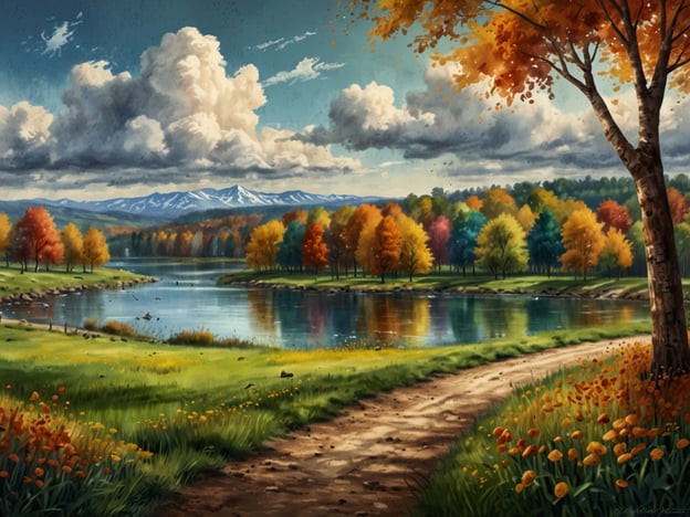 Auf dem Bild ist eine malerische Landschaft mit einem ruhigen See, umgeben von farbenfrohen Bäumen, die sich im Wasser spiegeln. Die Berge im Hintergrund und der klare Himmel unterstreichen die Schönheit der Natur.Die beste Reisezeit für Neusüdwales ist von September bis November (Frühling) und von März bis Mai (Herbst). In diesen Monaten sind die Temperaturen mild und die Natur besonders schön, was einen Besuch sehr empfehlenswert macht.