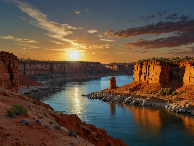 Auf dem Bild ist eine beeindruckende Landschaft zu sehen, die typischerweise für den Lake Powell in den USA steht. Hier sind einige Must-See Sehenswürdigkeiten und Aktivitäten in dieser Region:1. **Lake Powell**: Ein beliebter Stausee, ideal für Bootsfahrten, Angeln und Schwimmen. Er bietet atemberaubende Ausblicke und zahlreiche Buchten zum Erkunden.2. **Antelope Canyon**: Berühmt für seine spektakulären Sandsteinformationen und Lichtstrahlen, ist dieser Canyon ein Muss für Fotografen und Naturliebhaber.3. **Horseshoe Bend**: Ein spektakulärer Aussichtspunkt, der eine kurvenreiche Schleife des Colorado River zeigt. Perfekt für wunderschöne Sonnenuntergangsfotos.4. **Wandern**: Viele Wanderwege in der Umgebung bieten die Möglichkeit, die einzigartige Flora und Fauna der Region zu erleben.5. **Camping**: Am Lake Powell gibt es zahlreiche Campingplätze, die es ermöglichen, die Natur hautnah zu erleben.6. **Kayak-Touren**: Erkunden Sie die versteckten Buchten und Felsformationen des Sees vom Wasser aus.Diese Aktivitäten machen den Lake Powell zu einem fantastischen Ziel für Outdoor-Enthusiasten und Naturliebhaber.