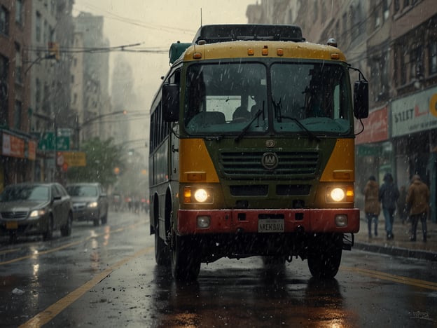 Das Bild zeigt einen bunt gestalteten Bus, der während eines Regenschauers auf einer Stadtstraße fährt. Für deine Reise nach Hobart hier einige praktische Tipps:1. **Wetter beachten**: Das Wetter in Hobart kann schnell umschlagen. Echte Regenjacken oder wasserfeste Kleidung sind empfehlenswert.2. **Transport**: Nutze öffentliche Verkehrsmittel oder mietbare Fahrräder, um die Stadt und ihre Umgebung bequem zu erkunden.3. **Sehenswürdigkeiten**: Besuche den Salamanca Market und nutze die Gelegenheit, lokale Produkte und Kunsthandwerk zu entdecken.4. **Natur genießen**: Plane einen Ausflug zum Mount Wellington für beeindruckende Aussichten und Wanderungen.5. **Anpassung der Aktivitäten**: Überprüfe im Voraus Öffnungszeiten von Museen und lokalen Attraktionen, da diese variieren können.Viel Spaß bei deiner Reise!