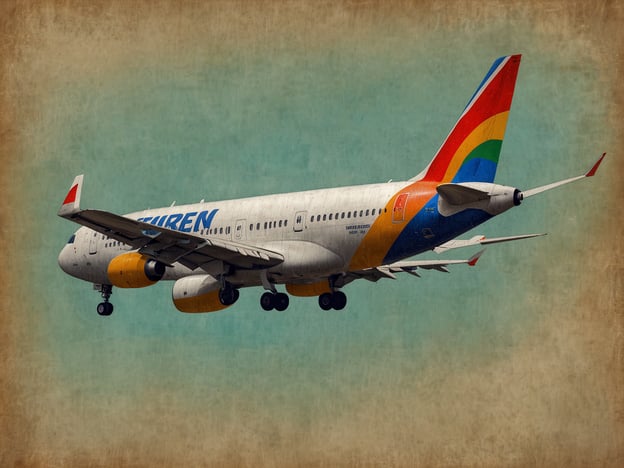 Auf dem Bild ist ein Flugzeug zu sehen, das sich im Landeanflug befindet. Es hat eine auffällige Farbgestaltung, die orange, blau und grün umfasst.Um die besten Flüge zu finden, können folgende Tipps hilfreich sein:1. **Suchmaschinen nutzen**: Verwende Flugvergleichsseiten wie Skyscanner, Kayak oder Google Flights, um Preise zu vergleichen und flexible Reisedaten einzustellen.2. **Früh buchen**: Oft sind die Flugpreise günstiger, wenn du frühzeitig buchst.3. **Fluggesellschaften direkt besuchen**: Manchmal bieten Fluggesellschaften auf ihren Webseiten spezielle Angebote oder niedrigere Preise.4. **Preisalarm einstellen**: Viele Vergleichsseiten ermöglichen es, Preisalarme zu erstellen, damit du benachrichtigt wirst, wenn die Preise sinken.5. **Außerhalb der Hauptsaison fliegen**: Die Ticketpreise sind oft günstiger, wenn du in der Nebensaison reist oder unter der Woche fliegst.6. **Niedrigpreisfluggesellschaften prüfen**: Diese können oft deutlich günstigere Angebote haben, jedoch sind möglicherweise zusätzliche Gebühren zu beachten.Mit diesen Strategien kannst du bessere Angebote für deine Flugreise finden.