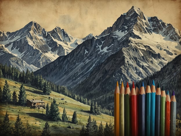 Auf dem Bild ist eine malerische Landschaft mit hohen Bergen, schneebedeckten Gipfeln und einer einsamen Hütte in einem Tal zu sehen, während im Vordergrund eine Reihe von bunten Buntstiften angeordnet ist.Ein Flug nach Genf lohnt sich aus mehreren Gründen: Die Stadt ist ein Zentrum für internationale Organisationen und bietet viel kulturelle Vielfalt. Außerdem ist die Umgebung von Genf atemberaubend, mit Zugang zu den Schweizer Alpen und zahlreichen Outdoor-Aktivitäten. Kunst und Geschichte sind ebenfalls präsent, sodass Besucher viele Museen und historische Stätten erkunden können. Bei einem Besuch in der Region können Sie nicht nur städtische Attraktionen genießen, sondern auch die spektakuläre Natur erleben, die in diesem Bild angedeutet wird.