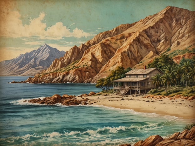 Auf dem Bild ist eine idyllische Küstenlandschaft zu sehen, die zum Entspannen und Genießen einlädt. In der Mitte steht ein gemütliches Holzhaus, das direkt am Strand gelegen ist und von Palmen umgeben ist.
Aktivitäten, die man hier unternehmen könnte, sind:
1. **Strandspaziergänge:** Der weiße Sandstrand lädt zu langen Spaziergängen am Meer ein.
2. **Schwimmen:** Die Wellen des Ozeans bieten eine perfekte Gelegenheit zum Schwimmen und Baden.
3. **Wandern:** Die umliegenden Berge und Hügel bieten zahlreiche Wanderwege mit atemberaubendem Ausblick.
4. **Picknicken:** Man könnte ein Picknick im Schatten der Palmen am Strand veranstalten.
5. **Naturerkundung:** Die Küstenlandschaft ist ideal für Erkundungen der Flora und Fauna.
Insgesamt strahlt das Bild eine ruhige und einladende Atmosphäre aus, perfekt für einen entspannten Urlaub in der Natur.