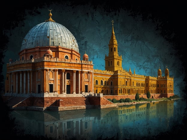 Auf dem Bild ist eine beeindruckende architektonische Struktur zu sehen, die an ein historisches Gebäude erinnert. Es könnte sich um eine Sehenswürdigkeit handeln, die von einem großen Wasserlauf umgeben ist. Die monumentale Kuppel und die ornamentalen Details deuten auf eine bedeutende kulturelle oder religiöse Stätte hin.Mögliche Aktivitäten in der Umgebung könnten einen Spaziergang entlang des Wassers oder eine Besichtigung des Innenraums des Gebäudes umfassen. Besucher könnten auch an Führungen teilnehmen, um mehr über die Geschichte und die Architektur zu erfahren. Der Blick auf das Gebäude von der Wasserseite könnte eine tolle Fotomöglichkeit bieten.