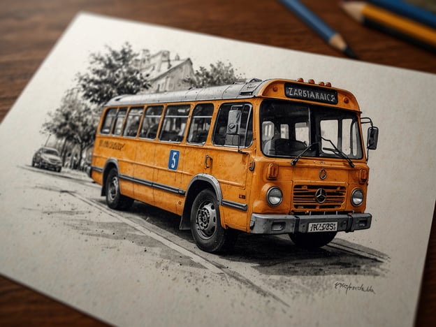 Auf dem Bild ist ein Zeichnung eines orangefarbenen Busses zu sehen, der einem typischen Linienbus ähnelt. Hier sind einige praktische Reisetipps, die dir helfen können, wenn du mit dem Bus reist:1. **Fahrplandetails prüfen**: Informiere dich über die Busfahrpläne und halte Ausschau nach der Liniennummer, wie der Bus auf dem Bild (Nummer 5).2. **Rechtzeitig ankommen**: Sei mindestens 10-15 Minuten vor der Abfahrtszeit an der Haltestelle, um sicherzustellen, dass du den Bus nicht verpasst.3. **Tickets im Voraus kaufen**: Wenn möglich, kaufe dein Ticket im Voraus oder in der App des Verkehrsunternehmens, um Zeit zu sparen.4. **Wichtige Gegenstände bereithalten**: Stelle sicher, dass du dein Ticket, eine Wasserflasche und eventuell Snacks griffbereit hast.5. **Höflich und respektvoll sein**: Achte beim Einsteigen darauf, anderen Passagieren Platz zu machen und sei freundlich gegenüber dem Fahrer.Viel Spaß bei deinen Busreisen!
