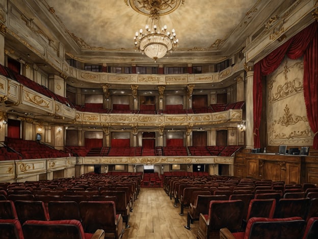Auf dem Bild ist ein prächtiger Theaterraum zu sehen, der für kulturelle Veranstaltungen genutzt wird. Die stilvolle Architektur mit roten Sitzen und goldenen Verzierungen deutet darauf hin, dass es sich um einen Ort für Aufführungen handelt, wie zum Beispiel Theaterstücke, Konzerte oder Ballettaufführungen. Die elegante Beleuchtung und das großzügige Platzangebot schaffen eine einladende Atmosphäre für Zuschauer und Künstler. Solche Veranstaltungsorte sind wichtige Bestandteile des kulturellen Lebens und bieten Menschen die Möglichkeit, sich mit Kunst und Unterhaltung zu beschäftigen.