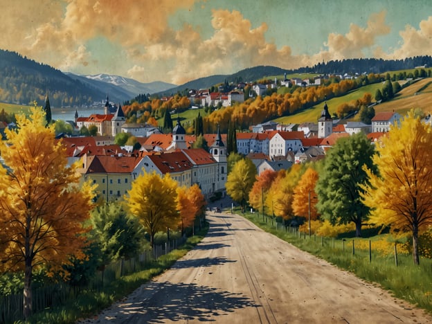 Auf dem Bild ist eine malerische Landschaft mit einem ruhigen Dorf oder einer Stadt zu sehen, umgeben von herbstlichen Bäumen in verschiedenen Gelbtönen. Die Gebäude haben rote Dächer und sind auf sanften Hügeln angeordnet, was eine idyllische Atmosphäre schafft.
Die beste Reisezeit für Klagenfurt ist in der Regel von Mai bis September, wenn das Wetter warm und die Natur in voller Blüte ist. Besonders im Herbst, wie auf dem Bild zu sehen, kann die Umgebung sehr reizvoll sein, wenn die Blätter sich verfärben und die Temperaturen angenehm sind.