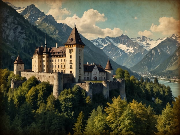 Auf dem Bild ist eine beeindruckende Burg oder ein Schloss zu sehen, umgeben von einer malerischen Landschaft mit Bergen und Wäldern. Es erinnert an historische Bauten, die man vielleicht in der Region rund um Kaprun finden könnte.
In Kaprun selbst gibt es einige top Sehenswürdigkeiten wie die **Zeller Bergbahn**, die Besucher auf den Schmittenhöhe bringt, oder den **Kitzsteinhorn**, wo man sowohl im Winter skifahren als auch im Sommer wandern kann. Der **Kapruner Stausee** bietet zudem atemberaubende Ausblicke und ist ein beliebtes Ziel für Wanderer und Naturliebhaber.