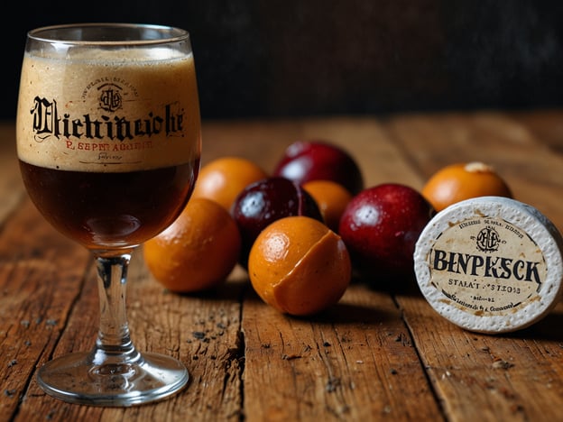Auf dem Bild sind einige kulinarische Highlights und lokale Spezialitäten zu sehen. Im Vordergrund steht ein Glas Bier mit einer schönen, schaumigen Krone, das auf regionale Braukunst hinweist. Bier ist ein wichtiger Bestandteil vieler Kulturen, besonders in Deutschland, wo verschiedene Bierstile wie Pils, Weizenbier oder dunkle Biere geschätzt werden.
Neben dem Bier liegen frische Früchte, darunter verschiedene Sorten von Pflaumen und Aprikosen. Diese Obstsorten sind regional und saisonal erhältlich und eignen sich hervorragend für Desserts oder als frischer Snack.
Außerdem ist ein kleiner Käserad mit dem Aufdruck einer Käsesorte zu sehen, die auf handwerkliche Käseproduktion hindeutet. Käse ist oft ein Highlight der lokalen Küche und wird häufig zu Bier gereicht.
Insgesamt vermittelt das Bild eine gemütliche Atmosphäre, die typisch für Genussmomente in einer guten Gaststätte oder beim Festmahl ist.