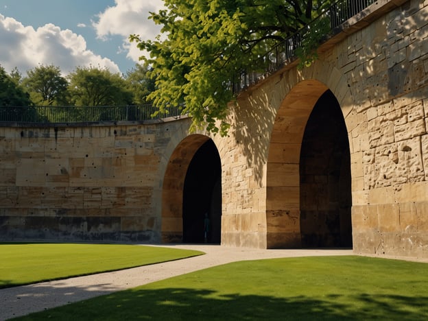 Auf dem Bild ist eine architektonische Struktur mit mehreren Bögen zu sehen, umgeben von Grünflächen und Bäumen. Diese Art von Architektur könnte Teil eines Gartens oder Parks sein, wie zum Beispiel der *Hannoveraner Berggarten* oder die *Wilhelma* in Stuttgart.Einige top Sehenswürdigkeiten und Aktivitäten, die in ähnlichen Umgebungen stattfinden könnten, sind:1. **Spaziergänge im Park**: Genieß die Schönheit der Natur und die entspannte Atmosphäre.2. **Architektur-Touren**: Erkunde die beeindruckenden Bauwerke und ihre Geschichte.3. **Fotografie**: Halte die malerischen Ausblicke und Details der Architektur fest.4. **Picknick im Grünen**: Mach es dir auf der Wiese bequem und genieße eine Mahlzeit im Freien.Diese Aktivitäten tragen dazu bei, die Umgebung und die Natur zu schätzen.