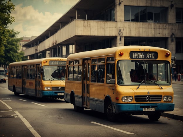 Auf dem Bild sind zwei gelbe Busse zu sehen, die auf einer Straße stehen. Im Hintergrund erkennt man ein modernes Gebäude.**Praktische Tipps für deinen Aufenthalt:**1. **Öffentliche Verkehrsmittel nutzen:** Nutze die Busse, um verschiedene Teile der Stadt zu erkunden. Informiere dich über die Fahrpläne und Routen im Voraus.2. **Tickets rechtzeitig kaufen:** Stelle sicher, dass du deine Fahrkarten vor der Fahrt kaufst, um mögliche Bußgelder zu vermeiden.3. **Fahrzeiten beachten:** Busse können zu Stoßzeiten überfüllt sein, also plane deine Fahrten entsprechend, um Wartezeiten zu minimieren.4. **Sicherheit im Blick behalten:** Achte auf deine Umgebung und bewahre Wertsachen sicher auf, besonders in belebten Verkehrsmitteln.5. **Freundlichkeit und Höflichkeit:** Wenn du Fragen hast, zögere nicht, das Buspersonal oder Einheimische um Hilfe zu bitten. Sie geben oft gerne Auskunft.