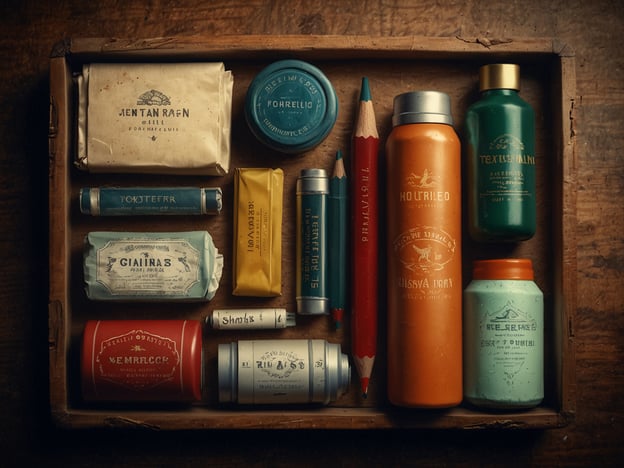 Auf dem Bild sind verschiedene Gegenstände in einer Holzkiste zu sehen, darunter Dosen und Flaschen mit verschiedenen Aufschriften, die wahrscheinlich Produkte wie Farben, Kosmetik oder Lebensmittel darstellen. Es sind auch einige Buntstifte dabei.Hier sind einige praktische Reisetipps:1. **Packliste erstellen**: Bevor du reist, erstelle eine Liste der essentiellen Gegenstände, die du mitnehmen möchtest. Das Bild zeigt, wie wichtig es ist, gut organisierte und beschriftete Produkte dabei zu haben.2. **Produkte in Reisegröße**: Wenn du Kosmetika oder Pflegeprodukte mitnehmen möchtest, kaufe Reisegrößen oder fülle sie in kleine Behälter um, um Platz zu sparen.3. **Sichere Verpackung**: Stelle sicher, dass alle Flüssigkeiten gut verpackt sind, um Auslaufen zu vermeiden, besonders bei Flugreisen.4. **Vermeide Übergepäck**: Achte darauf, dass du nur das Nötigste packst. Das Bild zeigt, dass es sinnvoll ist, verschiedene kleinere Produkte zu bündeln und nicht alles Mögliche mitzunehmen.5. **Wähle anpassbare Produkte**: Multifunktionale Produkte können den Bedarf an mehreren Einzelartikeln reduzieren, was besonders auf Reisen hilfreich ist.