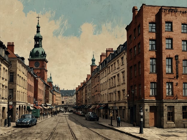 Auf dem Bild ist eine historische Straße zu sehen, die von alten Gebäuden gesäumt wird. Im Hintergrund erkennt man einen markanten Turm mit einer Kuppel, der wahrscheinlich zu einer Kirche oder einem städtischen Gebäude gehört.Danzig hat eine große historische Bedeutung. Die Stadt war ein wichtiges Handelszentrum im Mittelalter und Teil des Hanseatischen Bundes, der die Handelsrouten zwischen Nord- und Ostsee regelte. Danzig war zudem ein Ort vielfältiger kultureller Einflüsse und politischer Ereignisse, darunter der Beginn des Zweiten Weltkriegs, als hier 1939 die ersten Schüsse fielen. Die Altstadt Danzigs, deren Architektur und Strukturen stark von der Geschichte geprägt sind, zeugt von der reichen Vergangenheit der Stadt und ihrer Rolle als Zentrum von Handel und Kultur in der Region.