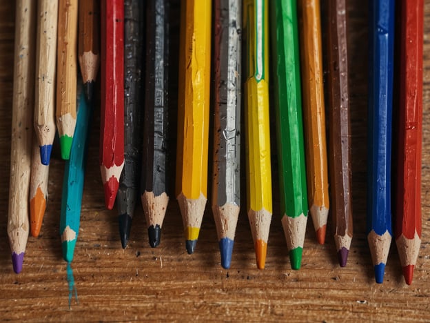 Auf dem Bild sind viele bunte Buntstifte zu sehen, die auf einem Tisch liegen. Diese Stifte können für verschiedene Bildungsprogramme und kreative Veranstaltungen verwendet werden.Beispielsweise könnten sie in Schulen für Kunstunterricht eingesetzt werden, um die Kreativität der Schüler zu fördern. Bei Workshops könnten sie auch Teil von Projekten sein, die darauf abzielen, Kindern und Erwachsenen verschiedene Mal- und Zeichen-Techniken beizubringen. Darüber hinaus könnten solche Buntstifte in Freizeitprogrammen und Ferienakademien genutzt werden, um die Ausdrucksfähigkeit und das handwerkliche Geschick der Teilnehmer zu stärken. Solche Materialien sind wichtig, um die Stimulation der visuellen Wahrnehmung und die Feinmotorik zu unterstützen.