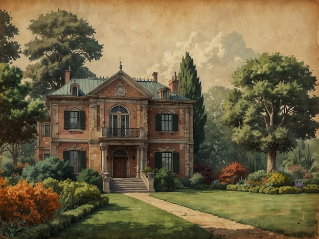 Auf dem Bild ist ein elegantes, historisches Gebäude zu sehen, das an die Architektur des Schlosses Ettersburg erinnert. Schloss Ettersburg, ursprünglich im 18. Jahrhundert erbaut, ist ein Beispiel für den Klassizismus in Deutschland. Die Fassade ist geprägt von symmetrischen Formen, großen Fenstern sowie reich verzierten Elementen.Das Schloss ist umgeben von einer parkähnlichen Landschaft, die typisch für die Umgebung von Ettersburg ist. Diese alten Gartenanlagen sind häufig mit bunten Blumenbeeten und gepflegten Rasenflächen ausgeschmückt. Die Verbindung von Architektur und Natur ist ein charakteristisches Merkmal von Schlössern dieser Epoche, bei denen oft der Blick auf die Landschaft besonders berücksichtigt wurde.Insgesamt spiegelt das Bild die kulturelle und historische Bedeutung wider, die Bauwerke wie Schloss Ettersburg in der deutschen Geschichte haben.