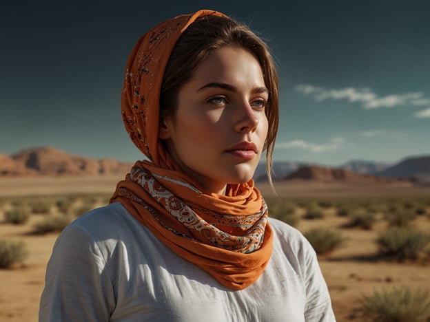 Auf dem Bild ist eine Frau mit einem orangefarbenen Kopftuch zu sehen, die in einer Wüstenlandschaft steht. Die Umgebung zeigt Sanddünen und eine klare, weite Himmelstellung.Falls du nach einer Packliste für Marokko suchst, könnte diese folgendermaßen aussehen:1. **Kleidung**: - Leichte, atmungsaktive Kleidung (z. B. T-Shirts, lange Hosen) - Ein oder zwei übliche Kleider für Abende - Kopfbedeckung (z. B. Sonnenhut oder Tuch) - Badesachen (je nach Reiseplan) - Warme Kleidung für die Abende (besonders in den Bergen)2. **Schuhe**: - Bequeme Wanderschuhe - Sandalen oder Flip-Flops3. **Gesundheit/Wellness**: - Persönliche Medikamente - Sonnenschutzmittel - Insektenschutzmittel - Reiseapotheke (Pflaster, Schmerzmittel, etc.)4. **Sonstiges**: - Reiseadapter für Steckdosen - Kamera oder Smartphone für Fotos - Wasserflasche (wiederverwendbar) - Snacks für unterwegs - Reiseführer oder KartenDiese Liste hilft, gut vorbereitet nach Marokko zu reisen!