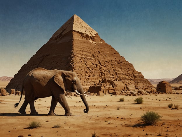 Auf dem Bild könnte man die Pyramiden von Meroë vermuten, die in Sudan liegen. Diese Pyramiden sind Teil eines antiken Königreichs und sind berühmt für ihre einzigartige Architektur und historische Bedeutung.In der Umgebung könnte man auch Elefanten antreffen, die in der Natur des Sudans leben. Aktivitäten könnten eine Safari beinhalten, bei der man die Tierwelt in ihrem natürlichen Habitat beobachten kann. Zudem lässt sich die reiche Geschichte des Landes durch Besuche der Pyramiden und der archäologischen Stätten erkunden. Sudan bietet auch atemberaubende Wüstenlandschaften, die es wert sind, entdeckt zu werden.