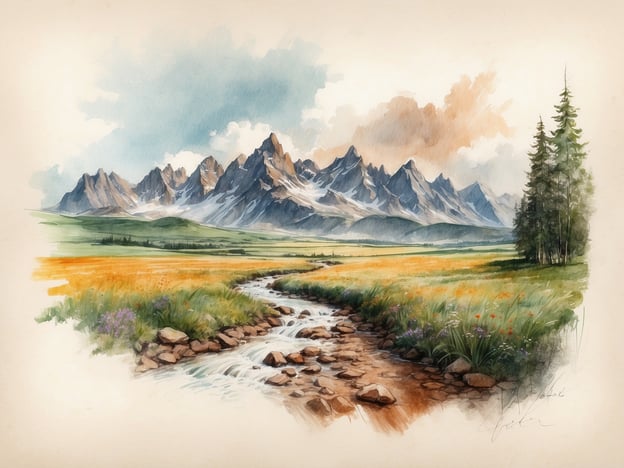 Auf dem Bild ist eine malerische Landschaft mit majestätischen Bergen im Hintergrund und einer sanft fließenden Wasserstraße im Vordergrund zu sehen. Die Wiesen sind mit bunten Blumen geschmückt, und die gesamte Szenerie strahlt Ruhe und Harmonie aus.
**Tipps für einen Besuch:**
1. **Frühzeitig planen:** Überlege dir, welche Jahreszeit am besten für dein Erlebnis ist. Der Frühling oder Sommer bietet oft die schönsten Farben in der Natur.
2. **Ausrüstung:** Nimm eine gute Kamera mit, um die atemberaubenden Ausblicke festzuhalten. Ein Fernglas kann auch nützlich sein, um die Tierwelt zu beobachten.
3. **Wanderwege:** Informiere dich über die Wanderwege in der Umgebung. Es gibt oft verschiedene Routen für unterschiedliche Schwierigkeitsgrade.
4. **Verpflegung:** Packe ein Picknick ein, um die Aussicht in Ruhe genießen zu können. Es gibt oft schöne Plätze zum Verweilen.
5. **Nachhaltigkeit:** Achte darauf, deinen Müll zu entsorgen und respektiere die Natur, um die Schönheit der Landschaft zu erhalten.
Viel Spaß beim Entdecken!