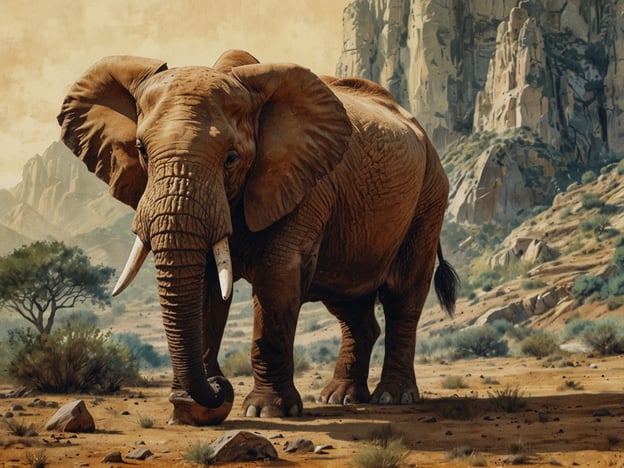 Sri Lanka ist bekannt für seine beeindruckende Vielfalt an Flora und Fauna, die in verschiedenen Lebensräumen, von tropischen Regenwäldern bis hin zu trockenen Savannen, gedeiht. Eines der markantesten Tiere der Insel ist der asiatische Elefant.Auf dem Bild ist ein majestätischer Elefant zu sehen, der in einer natürlichen Umgebung steht. Er hat große, beeindruckende Ohren und Stoßzähne, die seine Größe und Stärke widerspiegeln. Die Landschaft im Hintergrund zeigt eine wilde Umgebung mit Bergen und Vegetation, die typisch für die vielfältige Natur Sri Lankas ist. Dieses Bild fängt die Schönheit und den majestätischen Charakter des Elefanten perfekt ein.