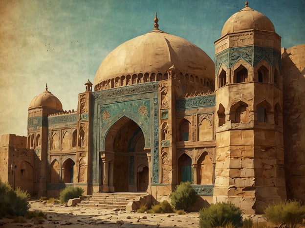 Auf dem Bild ist eine architektonische Struktur zu sehen, die typisch für die historische Baukunst im Iran ist. Die Kuppeln und die ornamentale Gestaltung deuten darauf hin, dass es sich möglicherweise um ein historisches Gebäude, wie eine Moschee oder ein Mausoleum, handelt. Die iransiche Architektur ist bekannt für ihre kunstvollen Kacheln, floralen Motive und beeindruckenden Kuppeln, die oft symbolische Bedeutung haben.Die iranische Geschichte ist reich und komplex, geprägt von verschiedenen Dynastien und kulturellen Strömungen. Vom alten Persien über die Sassaniden bis hin zur islamischen Epoche hat Iran eine Vielzahl von architektonischen Stilen hervorgebracht. Traditionelle Gebäude spiegeln nicht nur religiöse Überzeugungen wider, sondern auch politische Macht und gesellschaftliche Werte.Diese Art von Struktur könnte aus einer Zeit stammen, als Persien ein Zentrum für Kunst und Wissenschaft war, und zeigt den Einfluss der islamischen Kultur auf die Architektur des Landes. Solche Bauwerke sind nicht nur architektonische Meisterwerke, sondern auch Zeugen der reichen Geschichte Irans.