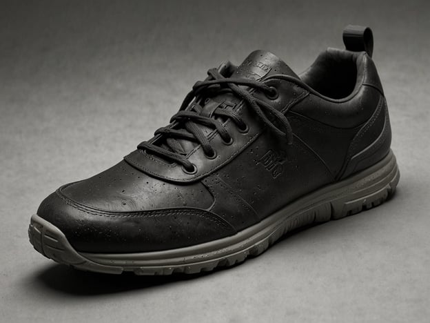 Auf dem Bild ist ein schwarzer Schuh zu sehen, der eine Kombination aus Sport- und Freizeitschuh darstellt. Hier sind einige praktische Reisetipps in Bezug auf das Schuhwerk:1. **Komfort wählen**: Achte beim Reisen darauf, bequeme Schuhe zu tragen, die gut passen. Das ist besonders wichtig, wenn du viel zu Fuß unterwegs bist.2. **Vielseitigkeit**: Wähle Schuhe, die in verschiedenen Situationen eingesetzt werden können – zum Beispiel für Stadtbesichtigungen und entspannte Abende.3. **Leicht und atmungsaktiv**: Entscheide dich für Materialien, die leicht und atmungsaktiv sind, um bei wärmeren Temperaturen Fußschweiß zu reduzieren.4. **Wasserdichte Optionen**: Wenn du in Regionen reist, wo es regnen könnte, sind wasserdichte Schuhe von Vorteil, um deine Füße trocken zu halten.5. **Gute Sohle**: Achte auf eine rutschfeste Sohle, besonders wenn du in bergigen oder glatten Gebieten unterwegs bist.6. **Einschleifen**: Trage deine neuen Schuhe vor dem Reisebeginn, um Blasen und Unannehmlichkeiten während des Reisens zu vermeiden.Diese Tipps helfen dir, auf deinen Reisen gut vorbereitet zu sein!