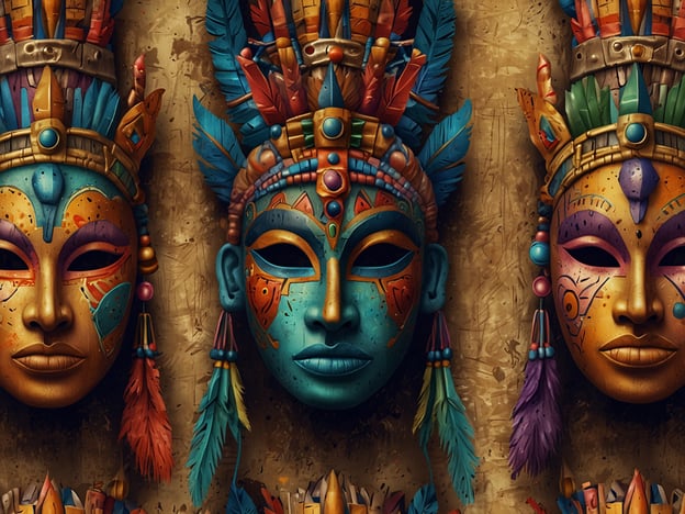 Auf dem Bild sind kunstvoll gestaltete Masken zu sehen, die möglicherweise in den Kontext von Voodoo-Festen und -Feiern eingeordnet werden können. Voodoo ist eine spirituelle Tradition, die oft durch verschiedene Rituale und Feierlichkeiten geprägt ist. Solche Feierlichkeiten beinhalten häufig Tanz, Musik und das Tragen von bunten Masken, die eine symbolische Bedeutung haben.
Diese Masken könnten die Geister oder Loa repräsentieren, die in Voodoo-Anrufungen verehrt werden. Die Verwendung von lebendigen Farben und Federn ist typisch für solche kulturellen Darstellungen und verleiht den Festen eine besondere Atmosphäre der Spiritualität und Gemeinschaft. In diesen Ritualen spielt die Verbindung zwischen den Lebenden und den Ahnen sowie den übernatürlichen Kräften eine zentrale Rolle.