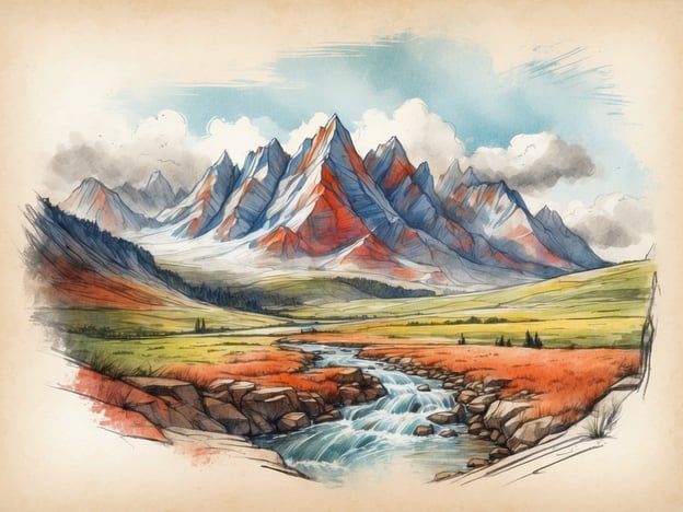 Auf dem Bild sind beeindruckende, blau-rote Berge zu sehen, die von einer malerischen Landschaft mit einem klaren Fluss und sanften Wiesen umgeben sind. In einem Themenpark könnte man diese Szenerie als kulisse für verschiedene Attraktionen nutzen:
1. **Panorama-Aussichtspunkt**: Ein Aussichtsplatz, von dem aus Besucher die spektakulären Berge und die umliegende Natur bestaunen können.
2. **Flussfahrt**: Eine entspannte Bootstour entlang des Flusses, die durch die malerische Landschaft führt.
3. **Wanderwege**: Abwechslungsreiche Wanderwege, die durch die Wiesen und entlang des Flusses führen, ideal für Naturliebhaber.
4. **Bergbahn**: Eine Seilbahn, die die Gäste zu einem Aussichtspunkt auf den Bergen bringt, wo sie die Aussicht genießen können.
Diese Attraktionen würden das Erlebnis im Park bereichern und den Besuchern die Schönheit der Natur näherbringen.