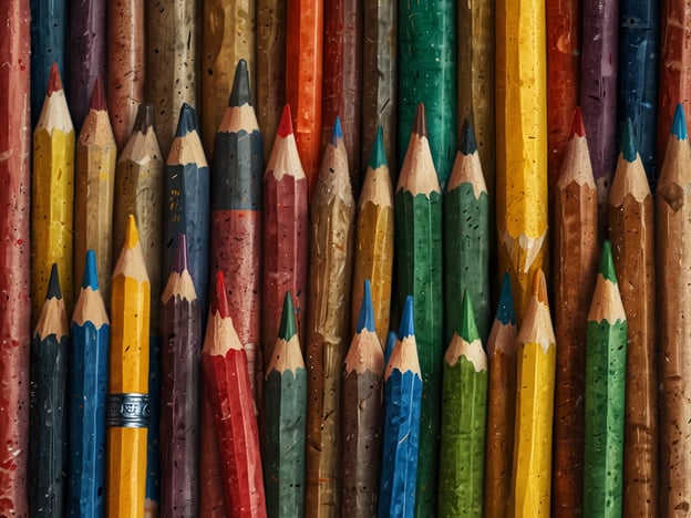 Auf dem Bild sind viele Buntstifte zu sehen, die in verschiedenen Farben angeordnet sind. Diese Buntstifte können in vielen Kulturen als Symbole für Kreativität und Selbstexpression betrachtet werden. In vielen Traditionen wird das Zeichnen und Malen als eine Form des künstlerischen Ausdrucks gefördert, oft bereits im Kindesalter.In vielen Kulturen haben Kunst und Handwerk einen hohen Stellenwert, da sie nicht nur zur Unterhaltung, sondern auch zur Kommunikation von Traditionen und Geschichten dienen. Das Arbeiten mit Buntstiften ist oft eine einfache, zugängliche Möglichkeit, mit Kunst zu beginnen, und fördert die Vorstellungskraft und die Fähigkeiten zur Hand-Augen-Koordination.Solche kreativen Aktivitäten sind oft Teil des kulturellen Erbes, da sie Generationen verbinden und die Weitergabe von Wissen und Techniken unterstützen.