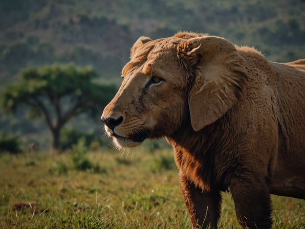 Auf dem Bild ist vermutlich ein hybrides Tier zu sehen, das Merkmale sowohl eines Löwen als auch eines Elefanten aufweist. Solche Bilder können inspirierend für eine Safari-Reise sein.**Reiseplanung und Tipps:**1. **Zielorte wählen**: Informiere dich über Nationalparks oder Reservate, in denen du Wildtiere beobachten kannst. Beliebte Ziele sind der Kruger Nationalpark in Südafrika oder der Serengeti Nationalpark in Tansania.2. **Safaris buchen**: Suche nach geführten Safaris, die von erfahrenen Guides geleitet werden. Diese wissen, wo man die besten Tiere sehen kann und sorgen für deine Sicherheit.3. **Beste Reisezeit**: Die beste Zeit für eine Safari ist oft die Trockenzeit, wenn die Tiere sich um Wasserlöcher versammeln.4. **Ausrüstung**: Packe eine gute Kamera mit Zoom-Objektiv, Fernglas und geeignete Kleidung für den Aufenthalt in der Natur.5. **Respektiere die Natur**: Halte Abstand zu den Tieren und folge den Anweisungen deines Guides, um die Sicherheit und den Schutz der Tiere zu gewährleisten.Mit diesen Tipps kannst du die Schönheit der Tierwelt hautnah erleben!