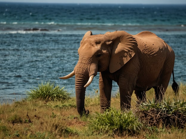 Auf dem Bild ist ein Elefant zu sehen, der in der Nähe eines Gewässers steht. Für Abenteurer und Naturliebhaber könnten folgende Aktivitäten interessant sein:1. **Safaris**: Erleben Sie die Tierwelt hautnah in Nationalparks, wo Elefanten und andere Tiere in ihrem natürlichen Lebensraum beobachtet werden können.2. **Fotografie-Touren**: Halten Sie beeindruckende Tieraufnahmen fest, während Sie durch verschiedene Landschaften reisen.3. **Wanderungen**: Entdecken Sie die Umgebung zu Fuß und genießen Sie die Natur, während Sie die Geräusche und Sichtungen der Wildtiere erleben.4. **Vogelbeobachtung**: In Gewässernähe sind oft zahlreiche Vogelarten anzutreffen, was eine tolle Ergänzung zur Tierbeobachtung ist.5. **Umweltbildung**: Lernen Sie mehr über den Lebensraum von Elefanten und weiteren Tieren und deren Bedeutung für das Ökosystem.Solche Aktivitäten verbinden Abenteuer mit der Wertschätzung für die Natur und deren Bewohner.