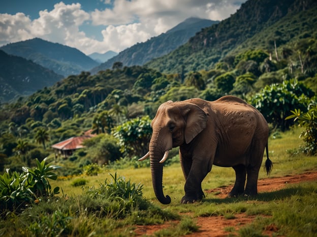 Auf dem Bild ist ein Elefant in einer malerischen Landschaft mit Bergen und üppiger Vegetation zu sehen. Diese Art von Szenario ist charakteristisch für Mosambik, wo nachhaltiger Tourismus eine wichtige Rolle spielt.Nachhaltiger Tourismus in Mosambik fördert den Schutz der Tierwelt und der natürlichen Lebensräume, während gleichzeitig lokale Gemeinschaften unterstützt werden. Orte wie der Gorongosa-Nationalpark ziehen Touristen an, die die beeindruckende Biodiversität und die Schönheit der Landschaft erleben möchten, was zur Erhaltung der Artenvielfalt und zur Förderung umweltfreundlicher Praktiken beiträgt. Solche Erlebnisse helfen auch, das Bewusstsein für den Schutz gefährdeter Arten, wie dem Elefanten, zu schärfen.