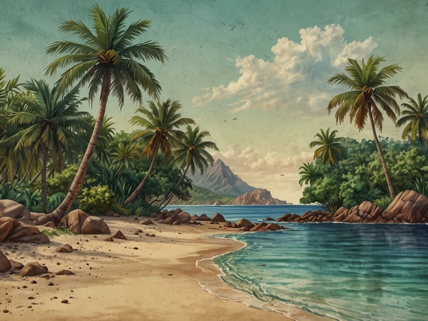 Auf dem Bild sieht man eine tropische Strandlandschaft mit Palmen, einem klaren blauen Wasser und sanften Wellen. Solche Szenen sind typisch für die Seychellen, die bekannt für ihre atemberaubenden Strände und üppige Natur sind.Die besten Reisezeiten für die Seychellen sind von April bis Mai und von Oktober bis November. In diesen Monaten sind die Temperaturen angenehm, die Luftfeuchtigkeit ist niedriger und das Wetter ist generell stabil, was ideale Bedingungen für Strandurlaub und Outdoor-Aktivitäten bietet.