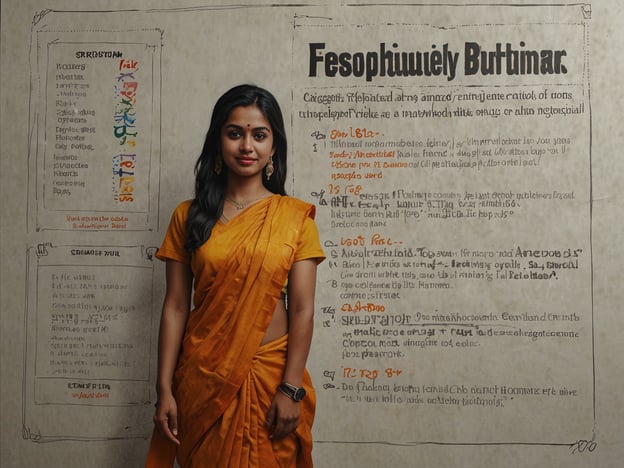Auf dem Bild ist eine Frau in einem traditionellen indischen Saree zu sehen. Diese Art von Kleidung ist farbenfroh und wird oft bei besonderen Anlässen getragen. Hier sind einige Reisehinweise und Tipps, die dir helfen können, die indische Kultur und Traditionen besser zu verstehen:1. **Kleidung**: Wenn du Indien besuchst, ist es empfehlenswert, einen Saree oder ähnliche traditionelle Kleidung zu tragen, besonders bei kulturellen Veranstaltungen oder Tempelbesuchen. Dies zeigt Respekt gegenüber der lokalen Kultur.2. **Kultur und Tradition**: Informiere dich über die lokalen Bräuche und Traditionen. Indien hat eine vielfältige Kultur, die von Region zu Region variiert. Respektiere lokale Gepflogenheiten und sei offen für neue Erfahrungen.3. **Sprache**: Englisch wird in vielen Städten gesprochen, aber es kann hilfreich sein, ein paar grundlegende Phrasen in der lokalen Sprache zu lernen. Dies wird von den Einheimischen geschätzt und kann Türen öffnen.4. **Essen**: Probiere die lokale Küche, aber achte darauf, hygienisch zubereitetes Essen zu wählen, um gesundheitliche Risiken zu vermeiden. Street Food kann eine aufregende Erfahrung sein, aber wähle Orte mit hoher Hygiene.5. **Sicherheit**: Achte auf deine Sicherheit und bewahre Wertsachen in einer sicheren Tasche auf. Es ist ratsam, sich über sichere Transportmöglichkeiten zu informieren und nach Einbruch der Dunkelheit vorsichtig zu sein.6. **Interaktion mit Einheimischen**: Sei freundlich und respektvoll im Umgang mit den Einheimischen. Viele Menschen freuen sich, ihre Kultur mit Reisenden zu teilen.Indien bietet eine reiche Palette an Erlebnissen und die Möglichkeit, viel über die Kulturen und Traditionen zu lernen. Genieße deine Reise!