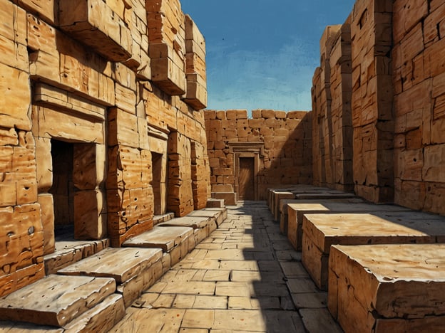 Auf dem Bild sind alte, von Menschenhand geschaffene Strukturen zu sehen, die aus großen Steinblöcken bestehen. Diese Art von Bauweise erinnert an architektonische Stile aus verschiedenen Antiken, in denen massive Steine verwendet wurden, um Tempel, Paläste oder städtische Räume zu errichten. Die Anordnung der Wände und die Tür zeugen von einer durchdachten Architektur, die auf funktionale und symbolische Zwecke hinweist.In der wechselhaften Geschichte: Von der Antike bis zur Neuzeit war solche Bauweise charakteristisch für Kulturen wie die Ägypter oder die mesoamerikanischen Zivilisationen, die monumentale Bauwerke errichteten, um ihre kulturellen und religiösen Werte zu verkörpern. Diese Strukturen könnten auch als Ausdruck der sozialen und politischen Macht ihrer Erbauer gesehen werden.