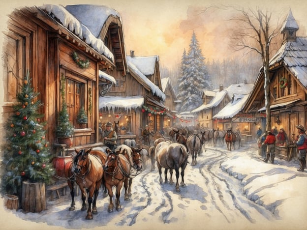 Auf dem Bild sind schneebedeckte Straßen und traditionelle Holzhäuser zu sehen, die eine festliche Atmosphäre ausstrahlen. Dies erinnert an die verschiedenen Winteraktivitäten und Veranstaltungen, die in Skansen stattfinden, wie beispielsweise Weihnachtsmärkte, bei denen Handwerk und schwedische Traditionen im Vordergrund stehen.
Besucher können in Skansen historische Handwerkskunst erleben, an Weihnachtsfeiern teilnehmen und regionale Speisen genießen. Die festlich geschmückten Weihnachtsbäume und die Schnee-Landschaft veranschaulichen die winterlichen Feierlichkeiten, die oft mit Pferdeschlittenfahrten und anderen traditionellen Aktivitäten verbunden sind.
