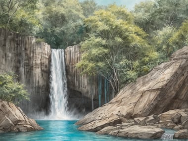 Catarata Llanos de Cortés: Bade im türkisen Wasserfall