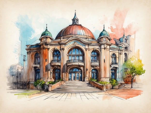Auf dem Bild ist eine historische Architektur mit einer prächtigen Fassade zu sehen, die möglicherweise ein Theater oder ein Kulturzentrum darstellt. Solche Gebäude sind bedeutend für den Deutschlandtourismus, da sie nicht nur architektonische Meisterwerke darstellen, sondern auch einen Einblick in die Geschichte und Kultur des Landes geben.Historische Städte in Deutschland ziehen viele Touristen an, die an der Geschichte der Stadt, ihrer Baudenkmäler und dem kulturellen Erbe interessiert sind. Diese Städte bieten Reisenden die Möglichkeit, durch Museen, Theater und historische Stätten eine Verbindung zur Vergangenheit herzustellen und die Entwicklung von Kunst und Architektur nachzuvollziehen. Solche Attraktionen sind oft zentral für die touristische Infrastruktur und fördern die lokale Wirtschaft durch den Anstieg von Besucherzahlen, die Übernachtungen buchen und lokale Restaurants sowie Geschäfte unterstützen.