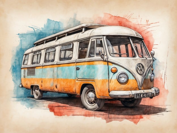 Auf dem Bild ist ein farbenfroher VW-Bus zu sehen, der mit seinem nostalgischen Design an das Reisen in der Vergangenheit erinnert. Solche Fahrzeuge sind oft mit Roadtrips und Abenteuerreisen verbunden, was gut zu dem Konzept des nachhaltigen Reisens in Deutschland passt.Nachhaltiges Reisen bedeutet, umweltbewusst und verantwortungsvoll zu reisen, was man auch in einem Oldtimer-Bus tun kann, indem man zum Beispiel abgelegene Orte in der Natur besucht oder weniger ausgelastete Reiseziele ansteuert. Mit einem solchen Bus lässt sich die Schönheit der deutschen Landschaften wie den Schwarzwald, die Ostsee oder die Alpen auf eine umweltfreundliche Art und Weise genießen.
