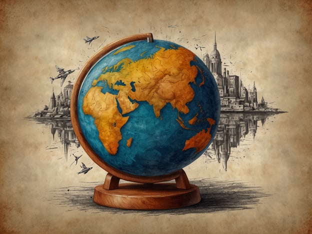 Auf dem Bild ist ein Globus zu sehen, der den Kontinent Afrika in warmen Erdtönen darstellt. Um den Globus herum sind skizzierte Flugzeuge und eine Stadtlandschaft abgebildet, die eine Reise- und Entdeckungsthematik symbolisieren.**Reisetipps:**1. **Entdecke Afrika:** Besuche Länder wie Südafrika für seine atemberaubenden Landschaften und Kultur, oder Marokko, um die lebhaften Märkte und historischen Städte zu erleben.2. **Städtereisen:** Erkunde faszinierende Städte wie Istanbul oder Bangkok, die eine perfekte Mischung aus Tradition und modernem Leben bieten.3. **Flugreisen:** Plane deine Reisen im Voraus, um die besten Flugpreise zu sichern, und erwäge die Nutzung von Jugendreisen oder Low-Cost-Carrier für ein günstiges Erlebnis.4. **Kulturelle Erlebnisse:** Tauche ein in die lokale Kultur, indem du traditionelle Speisen ausprobierst, lokale Feste besuchst oder an Workshops teilnimmst.Lass dich von der Welt inspirieren und entdecke neue Abenteuer!