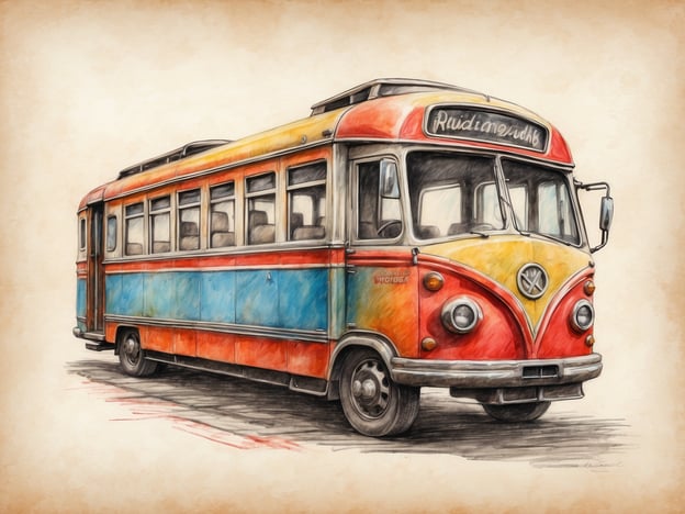 Auf dem Bild ist ein bunt gestalteter Bus zu sehen. Für eine stressfreie Städtereise mit der Familie können folgende Tipps hilfreich sein:1. **Frühzeitig planen**: Erstellen Sie eine Reiseroute, um die wichtigsten Sehenswürdigkeiten im Voraus zu besuchen.2. **Öffentliche Verkehrsmittel nutzen**: Informieren Sie sich über Bus- und U-Bahn-Verbindungen, um Zeit und Geld zu sparen.3. **Kindgerechte Aktivitäten**: Wählen Sie Attraktionen, die auch für Kinder spannend sind, wie Museen mit interaktiven Ausstellungen oder Tierparks.4. **Pausen einplanen**: Achten Sie darauf, regelmäßige Pausen einzulegen, damit alle aufgeladen bleiben.5. **Snacks mitnehmen**: Bereiten Sie kleine Snacks und Getränke vor, um Hunger und Ungeduld während der Erkundungstouren zu vermeiden.6. **Flexible Tage**: Halten Sie Ihren Zeitplan flexibel, um spontane Entdeckungen und Pausen zu ermöglichen.7. **Budget festlegen**: Planen Sie im Voraus, wie viel Geld Sie für Essen, Aktivitäten und Souvenirs ausgeben möchten.Mit diesen Tipps sollte Ihre Städtereise viel angenehmer und stressfreier verlaufen!