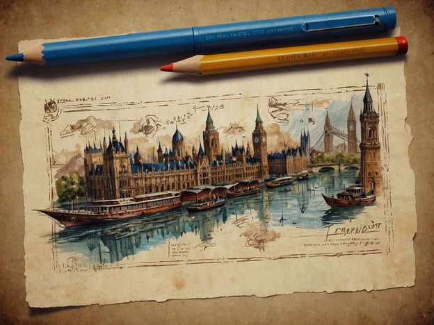 Auf dem Bild ist eine künstlerische Darstellung des Parlamentsgebäudes von London und des Big Ben zu sehen. Diese berühmten Wahrzeichen sind am Ufer der Themse abgebildet, umgeben von malerischen Booten.**Reisetipps für London:**1. **Besuch des Parlaments:** Du kannst an einer Führung durch das Houses of Parliament teilnehmen, um mehr über die britische Politik zu erfahren und die beeindruckende Architektur zu bewundern.2. **Big Ben:** Der Big Ben ist derzeit unter Renovierung, aber die Außenansicht ist dennoch beeindruckend. Es lohnt sich, Fotos von der Westminster-Brücke aus zu machen.3. **Bootstour auf der Themse:** Eine Bootstour bietet eine großartige Möglichkeit, die Stadt vom Wasser aus zu sehen. Viele Anbieter bieten verschiedene Touren an.4. **Erkundung zu Fuß:** Die Umgebung um Westminster ist sehr schön und ideal für einen Spaziergang. Du kannst die Westminster Abbey und den St. James's Park besuchen.5. **Öffentliche Verkehrsmittel:** Nutze die U-Bahn oder die Busse, um durch London zu reisen. Die Oyster Card ist eine kostengünstige und bequeme Option für den Transport.6. **Essen und Trinken:** Probiere traditionelle britische Gerichte in einem der vielen Pubs in der Nähe des Parlaments, ideal für eine typische Londoner Erfahrung.Vergiss nicht, immer genügend Zeit einzuplanen, um die Atmosphäre dieser historischen Stadt zu genießen!