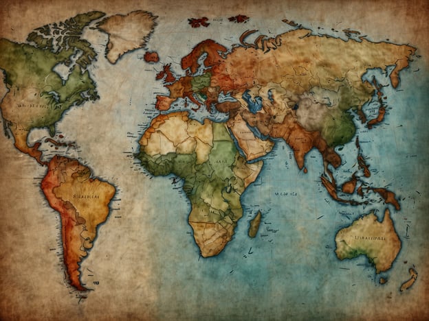 Auf dem Bild ist eine stilisierte Weltkarte zu sehen. Sie zeigt die verschiedenen Kontinente und Länder der Erde in unterschiedlichen Farben.Die Rolle der internationalen Gemeinschaft spielt eine wichtige Rolle in der geografischen und politischen Zusammenarbeit zwischen den Ländern. Sie fördert den Austausch von Ressourcen, Informationen und Kultur, während sie gleichzeitig Herausforderungen wie Klimawandel, Frieden und Sicherheit sowie globale Gesundheitsfragen angeht. Durch Organisationen wie die Vereinten Nationen arbeiten Staaten zusammen, um gemeinsame Ziele zu erreichen und Konflikte zu lösen. Eine solche Karte kann als Grundlage dienen, um das Verständnis für geopolitische Beziehungen und globale Herausforderungen zu verbessern.