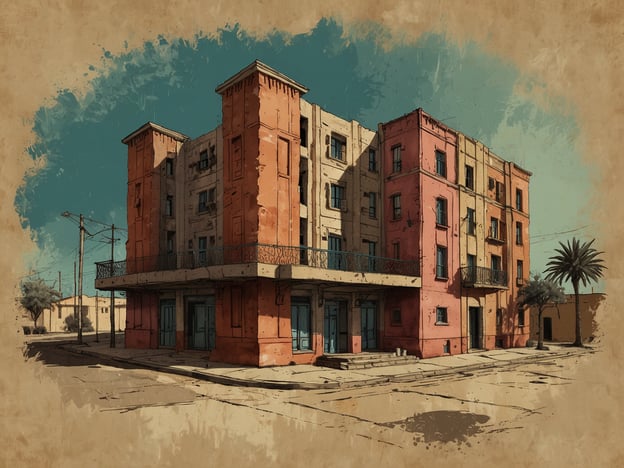 Auf dem Bild ist ein mehrstöckiges Gebäude zu sehen, das in verschiedenen Farben gestrichen ist, darunter orange und rosa. Das Gebäude hat eine markante Architektur, mit Balkonen und großen Fenstern. Um das Gebäude herum sind Straßen und einige Palmen zu sehen, was auf eine städtische Umgebung hinweist.**Fazit: Die Bedeutung der alten Reiche für Mali heute.**Die alten Reiche von Mali, insbesondere das Reich von Mali, haben einen bedeutenden Einfluss auf die kulturelle Identität und das Erbe des Landes. Die Architektur, Kunst, Handelspraktiken und sozialen Strukturen, die aus dieser Zeit stammen, sind noch immer relevante Bestandteile der malischen Gesellschaft. Sie fördern das nationale Zusammengehörigkeitsgefühl und ziehen Touristen an, die an der reichen Geschichte des Landes interessiert sind. Die Bewahrung und Wertschätzung dieses Erbes sind entscheidend für die kulturelle und ökonomische Entwicklung Malis in der Gegenwart.