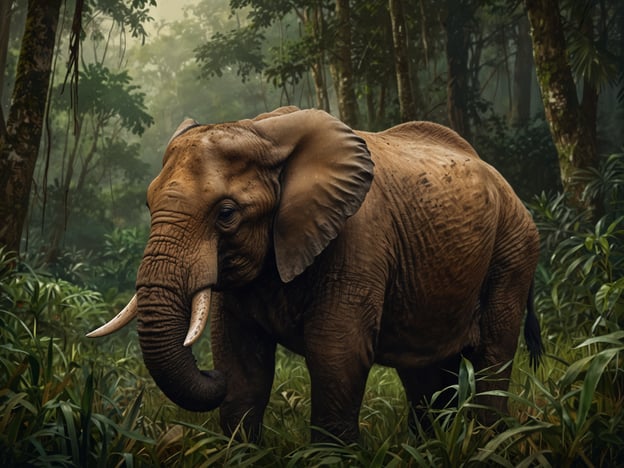 Auf dem Bild ist ein Elefant zu sehen, der in einem üppigen, dichten Dschungel steht. Gabun ist bekannt für seine reichen Naturschätze und die vielfältige Tierwelt, einschließlich verschiedener Elefantenarten.Eine der wichtigsten Expeditionen in Gabun war die von Pierre Savorgnan de Brazza, der Ende des 19. Jahrhunderts das Land erkundete. Seine Reisen führten zur Gründung von Libreville und zur Förderung des Verständnisses für die lokalen Ökosysteme. Auch die Expeditionen zur Erkundung der Loango-Küste haben entscheidend zur Kenntnis der Tier- und Pflanzenwelt beigetragen. Gabun spielt eine entscheidende Rolle im Schutz der Biodiversität, insbesondere in Bezug auf die afrikanischen Dickhäuter wie Elefanten.