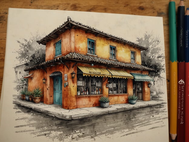 Auf dem Bild ist ein charmantes, buntes Gebäude zu sehen, das möglicherweise ein Restaurant oder ein Café darstellt. Die Fassade ist in warmen Farben gehalten, und es gibt einladende Fenster mit einer Markise. Die Pflanzen vor dem Gebäude verleihen dem Ort eine gemütliche Atmosphäre.Die Rolle der lokalen Küche ist in einem solchen Umfeld von großer Bedeutung. Lokale Restaurants sind oft ein Spiegelbild der gastronomischen Traditionen einer Region. Sie bieten den Besuchern die Möglichkeit, authentische Gerichte zu probieren, die aus regionalen Zutaten zubereitet werden und die kulturellen Wurzeln der Zeit und des Ortes widerspiegeln. Solche Lokalitäten schaffen nicht nur Gemeinschaft, sondern auch ein Gefühl von Identität und Zugehörigkeit, indem sie die Kulinarik als Teil des kulturellen Erbes hervorheben.